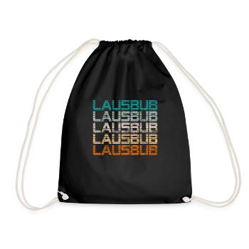 Vintage Lausbube Trachtenshirt Lausbub - Turnbeutel - Schwarz - Vorne