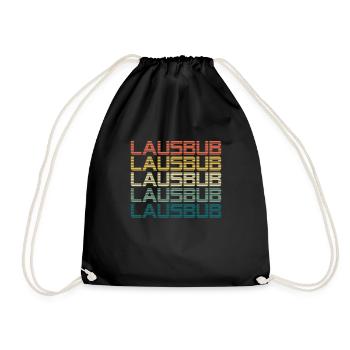 Vintage Lausbube Trachtenshirt Lausbub - Turnbeutel - Schwarz - Vorne