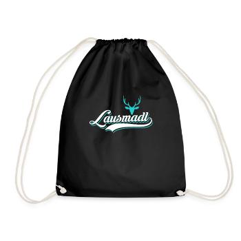 Lausmadl Lausmädchen Damen Trachten - Turnbeutel - Schwarz - Vorne