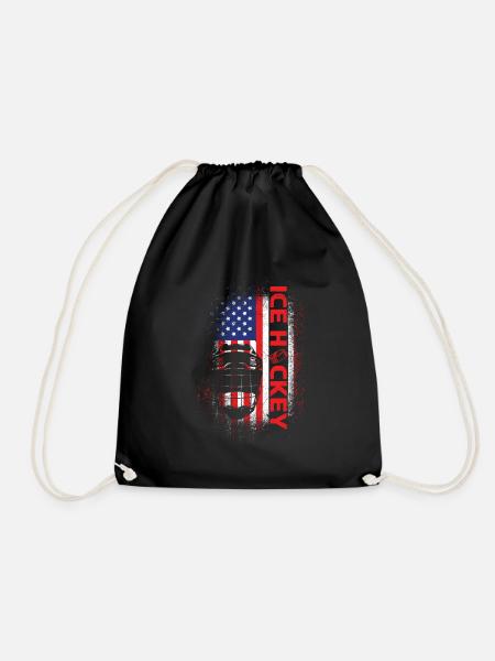 USA Eishockey Spieler Hockey Helm - Turnbeutel - Schwarz