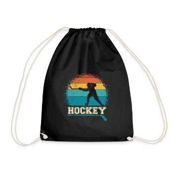 Eishockey Hockey Spieler - Turnbeutel - Schwarz - Vorne