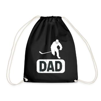 Eishockey Vater Hockey Papa - Turnbeutel - Schwarz - Vorne