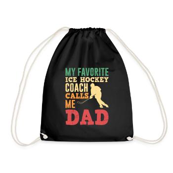 Ice Hockey Coach Hockey Papa - Drawstring Bag - black - Front