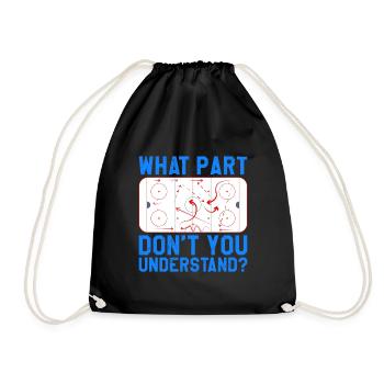 Ice Hockey Game Tactics Hockey Coach Team - Drawstring Bag - black - Front