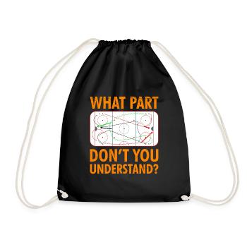 Ice Hockey Game Tactics Hockey Coach Team - Drawstring Bag - black - Front