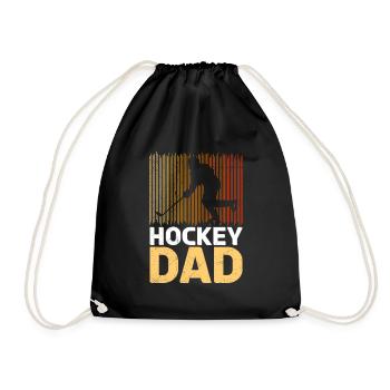 Eishockey Vater Hockey Papa - Turnbeutel - Schwarz - Vorne