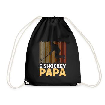Eishockey Vater Hockey Papa - Turnbeutel - Schwarz - Vorne