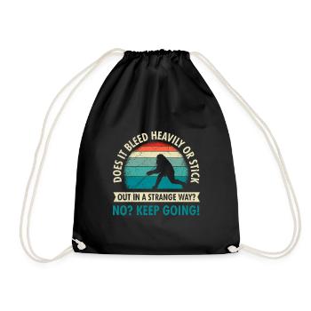 Ice hockey is only stopped when it bleeds - Drawstring Bag - black - Front