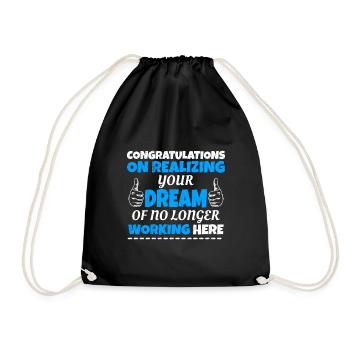 Job change great colleague retirement - Drawstring Bag - black - Front