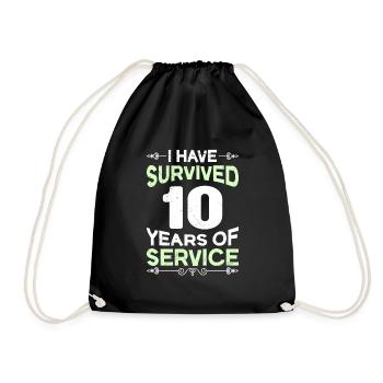 Service anniversary 10 years of service - Drawstring Bag - black - Front
