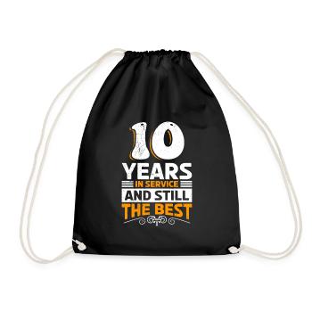 Anniversaire de 10 ans de service de travail - Sac de sport léger - noir - Devant