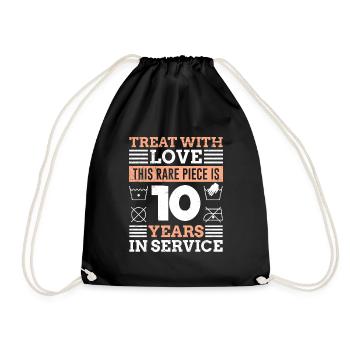 10 years of service 10 years of service - Drawstring Bag - black - Front