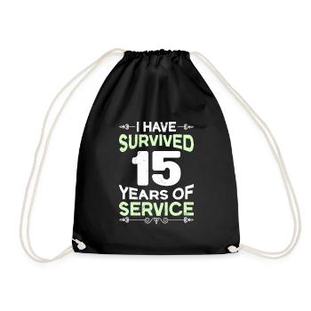 Service anniversary 15 years company anniversary - Drawstring Bag - black - Front