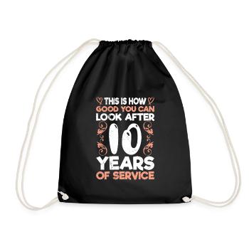 10e anniversaire de l’entreprise 10 ans de service - Sac de sport léger - noir - Devant