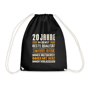 Firmenjubiläum 15 Jahre Dienstjubiläum 15 - Turnbeutel - Schwarz - Vorne