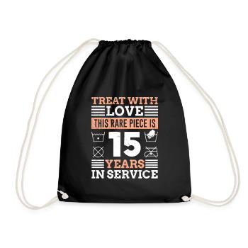 Company anniversary 15 years service anniversary - Drawstring Bag - black - Front