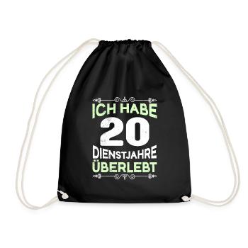Dienstjubiläum 20 Jahre Arbeit Firmenjubiläum - Turnbeutel - Schwarz - Vorne