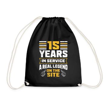 Company anniversary 15 years service anniversary - Drawstring Bag - black - Front