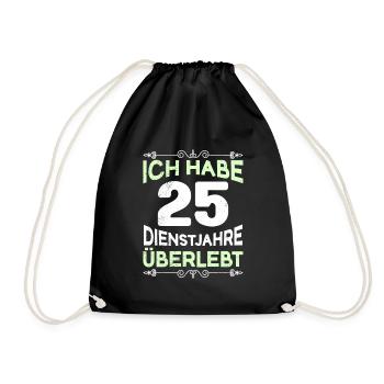 Dienstjubiläum 25 Jahre Arbeitsjubiläum 25 Jahre - Turnbeutel - Schwarz - Vorne