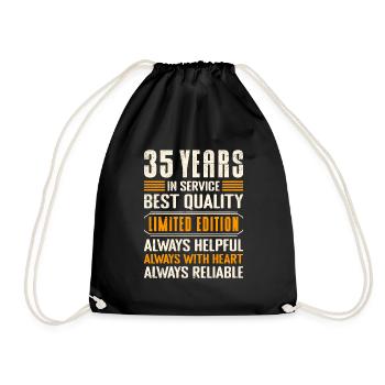 Service anniversary 35 years of work Company anniversary - Drawstring Bag - black - Front