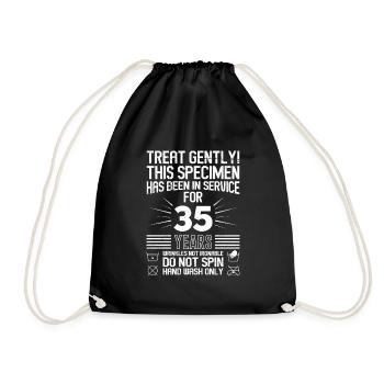 Service anniversary 35 years of work Company anniversary - Drawstring Bag - black - Front