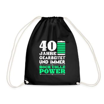 Dienstjubiläum 40 Jahre Firmenjubiläum - Turnbeutel - Schwarz - Vorne
