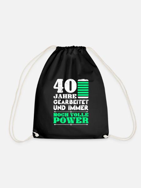Dienstjubiläum 40 Jahre Firmenjubiläum - Turnbeutel - Schwarz