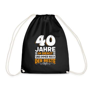 40 Jahre Arbeit Dienstjubiläum 40 Jahre - Turnbeutel - Schwarz - Vorne