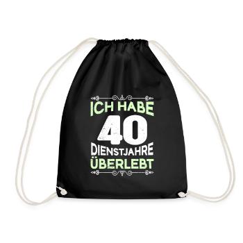 40 Jahre Arbeit Dienstjubiläum 40 Jahre - Turnbeutel - Schwarz - Vorne