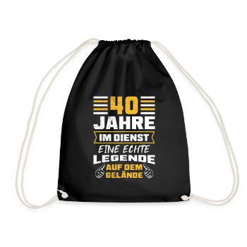 40 Jahre Arbeit Dienstjubiläum 40 Jahre - Turnbeutel - Schwarz - Vorne