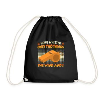 Seul mon sifflet et le vent sifflent ici - Sac de sport léger - noir - Devant