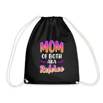 Mother of twins Mama 2 children - Drawstring Bag - black - Front