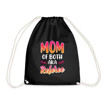 Mother of twins Mama 2 children - Drawstring Bag - black - Front