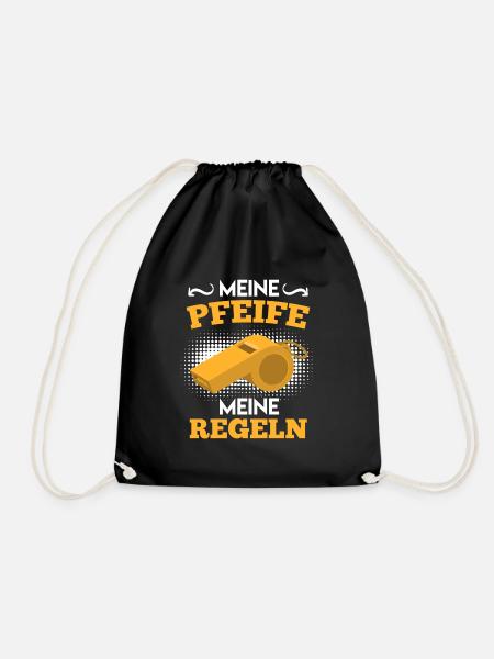 Meine Pfeife meine Regeln Schiedsrichter - Turnbeutel - Schwarz