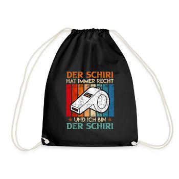 Der Schiri hat immer Recht und ich bin der - Turnbeutel - Schwarz - Vorne