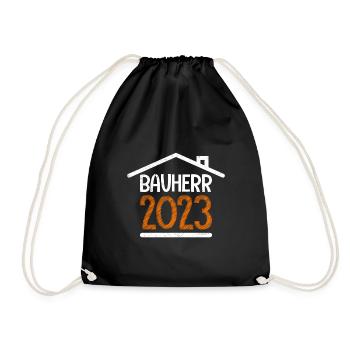 Bauherr 2023 - Turnbeutel - Schwarz - Vorne