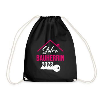 Stolze Bauherrin 2023 - Turnbeutel - Schwarz - Vorne