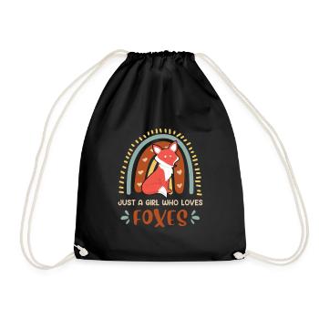 Juste une fille qui aime Foxes Rainbow Kids - Sac de sport léger - noir - Devant