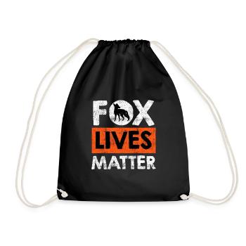 Fox lives Matter Fuchsleben sind wichtig - Turnbeutel - Schwarz - Vorne