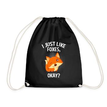 I just like foxes, ok? Children Fox - Drawstring Bag - black - Front