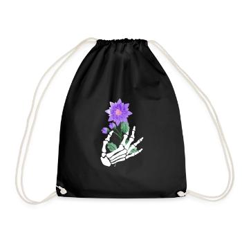 Décoration de fleurs Squelette Halloween - Sac de sport léger - noir - Devant