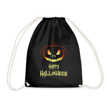 Pumpkin Mask Halloween - Drawstring Bag - black - Front