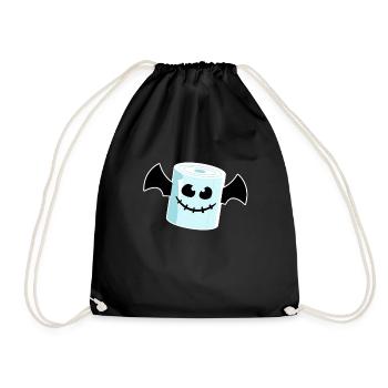Toilettenpapier Fledermaus Halloween - Turnbeutel - Schwarz - Vorne