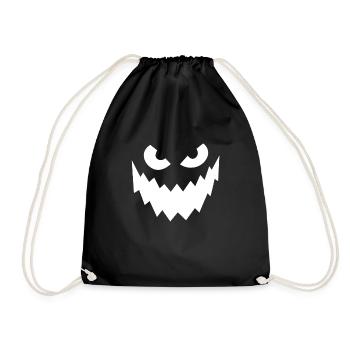 Creepy Mask Halloween Party - Drawstring Bag - black - Front