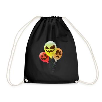 Kürbis Maske Halloween Ballon - Turnbeutel - Schwarz - Vorne