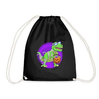Dinosaur Halloween Mummy - Drawstring Bag - black - Front