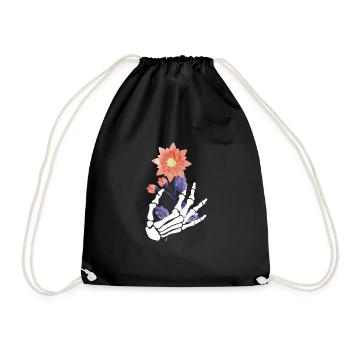 Décoration de fleurs Squelette Halloween - Sac de sport léger - noir - Devant