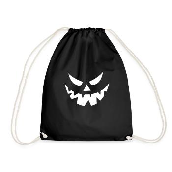 Creepy Mask Halloween Party - Drawstring Bag - black - Front