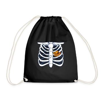 Pumpkin Skeleton Halloween - Drawstring Bag - black - Front