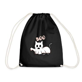 Boo Geister Halloween Katze - Turnbeutel - Schwarz - Vorne